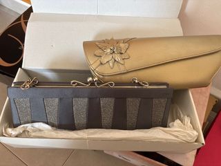 Bolsos de fiesta dorados y grises
