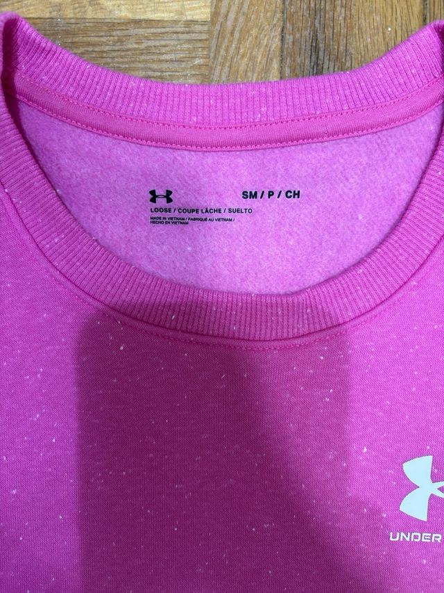 Sudadera Under Armour rosa sin capucha Talla S