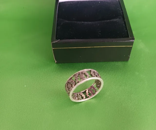 Anillo Plata Esterlina Cardo Escocés