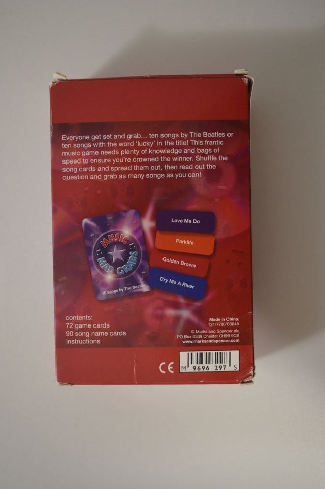 Juego de mesa Music Mad Grabs CANCIONES GRUPOS