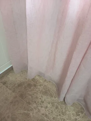 Cortinas de lino rosa transparentes