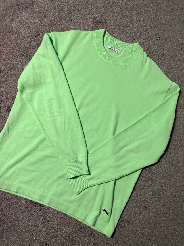 Jersey Zara verde fosforito Talla S/M