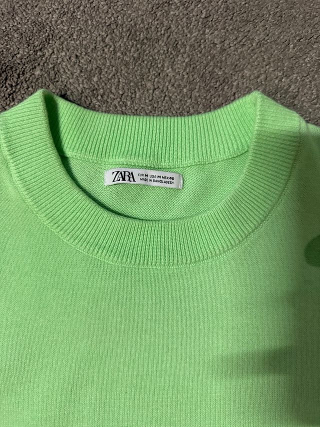 Jersey Zara verde fosforito Talla S/M