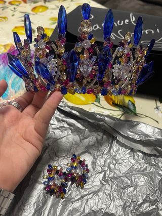 Conjunto Tiara y Pendientes Novia Brillantes