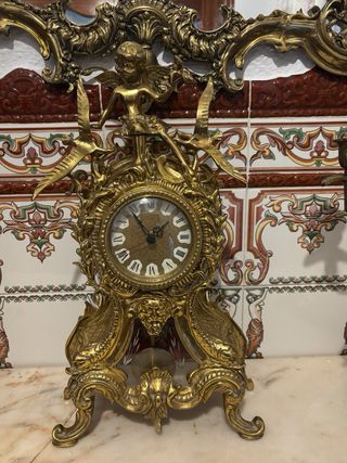 Entradita forja espejo, reloj y candelabros