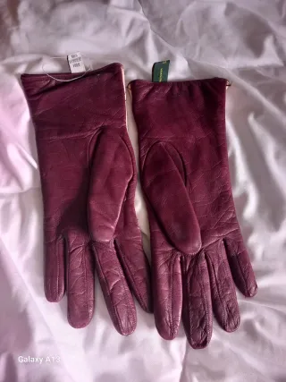 Guanti eleganti rosa e viola