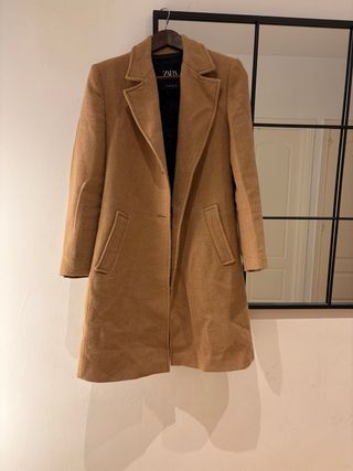 Abrigo paño camel Zara Talla S