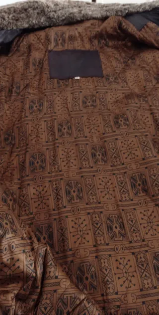 Cazadora de piel marrón vintage T. XXL