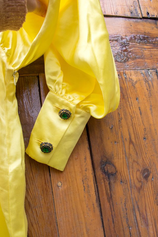 Vestido Uterqüe Hombro Descubierto Amarillo