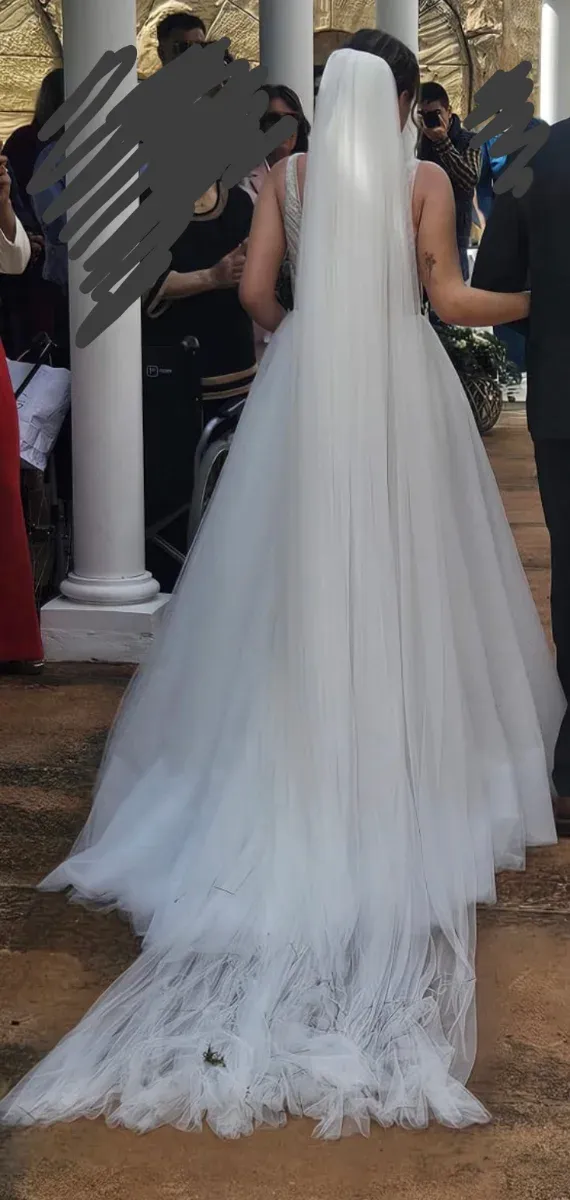 Velo de Novia Largo Blanco