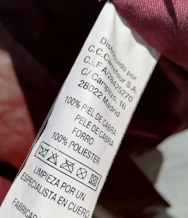 CHAQUETA CHAQUETÓN DE PIEL DE CABRA GRANATE