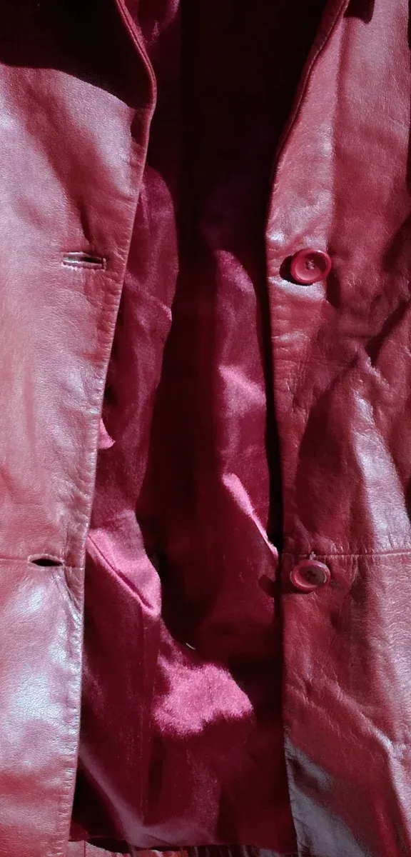 CHAQUETA CHAQUETÓN DE PIEL DE CABRA GRANATE