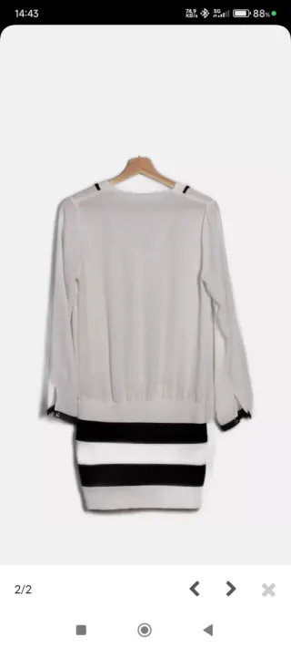 Vestido casual blanco y negro T:S