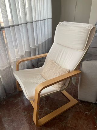 Mecedora Ikea Beige/Blanca Madera