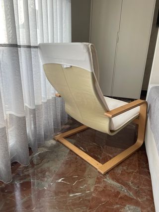 Mecedora Ikea Beige/Blanca Madera