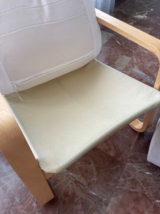 Mecedora Ikea Beige/Blanca Madera