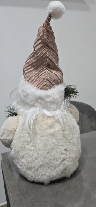 Pupazzo Babbo Natale Decorativo Rosa e Bianco