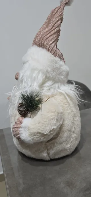 Pupazzo Babbo Natale Decorativo Rosa e Bianco