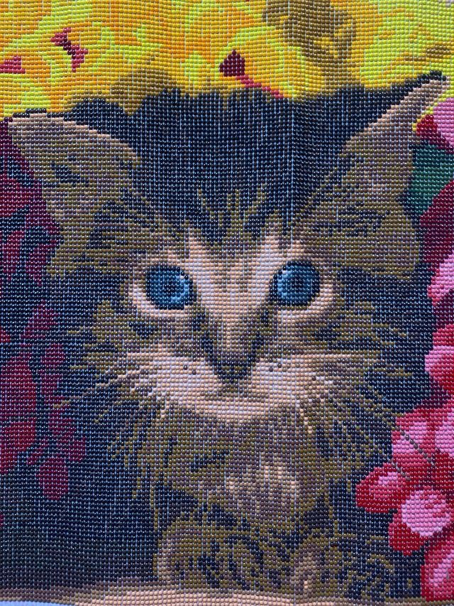 Cuadro Gato con Flores