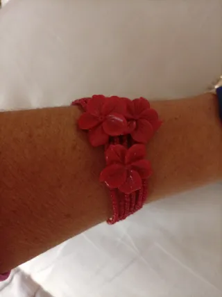 Bracciale Vintage pasta di corallo rosso