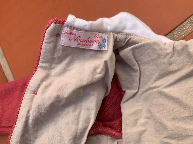 Vestido y rebeca bebé lunares rosa