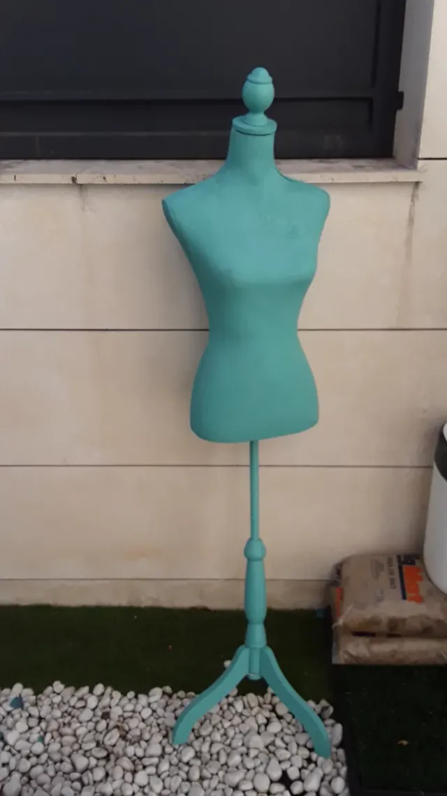 Busto maniquí costura color teal
