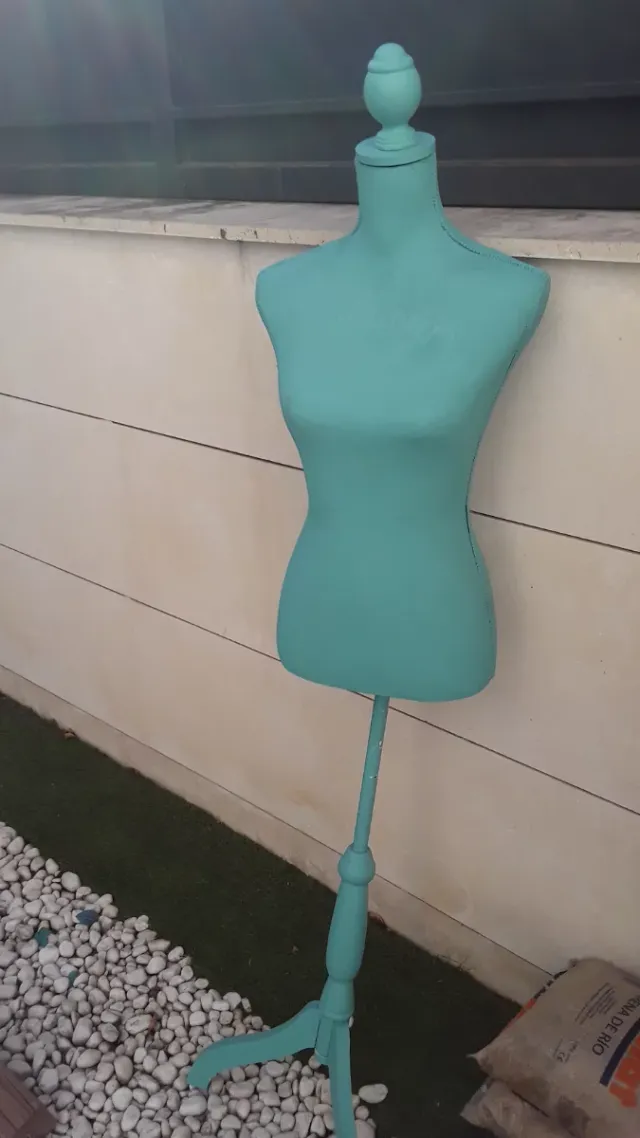 Busto maniquí costura color teal