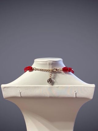Collana donna fiore rosso