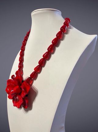 Collana donna fiore rosso