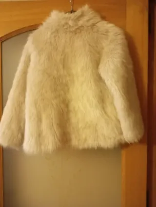 Abrigo niña H&M beige peludo talla 9 10