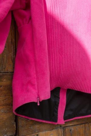 Top Uterqüe Fucsia Manga Abullonada