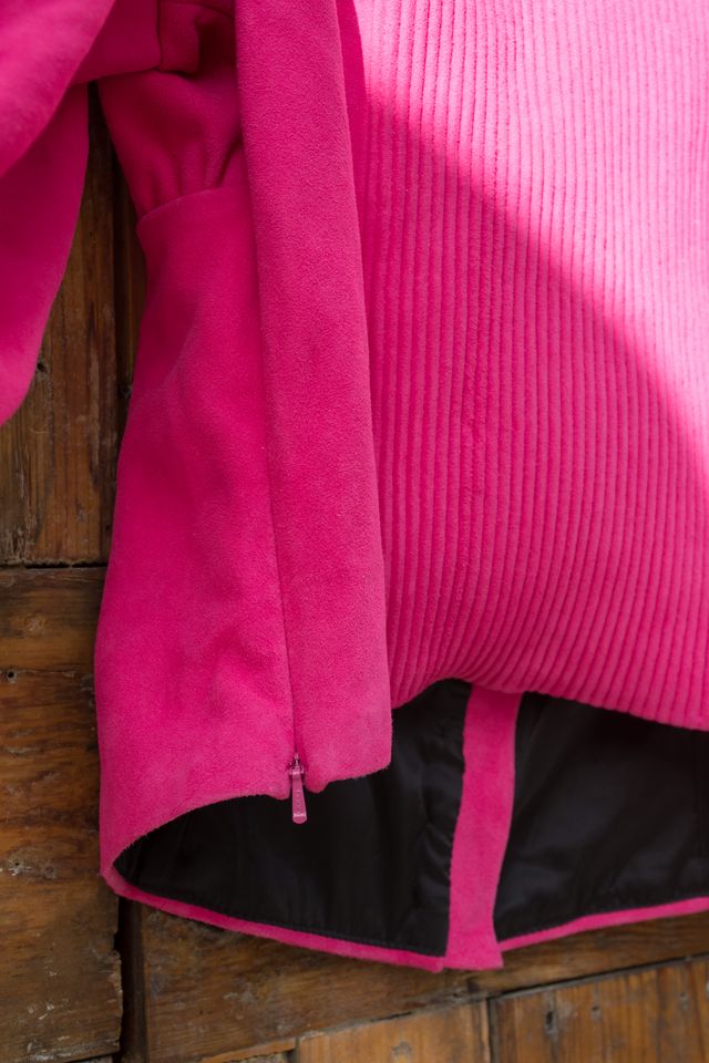 Top Uterqüe Fucsia Manga Abullonada