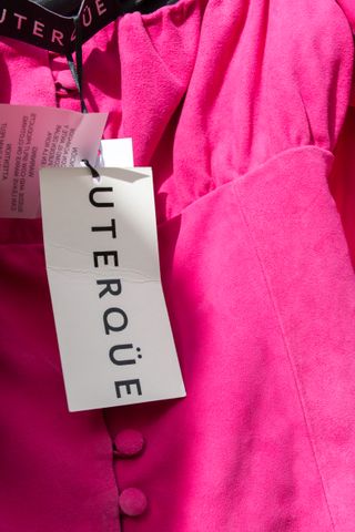 Top Uterqüe Fucsia Manga Abullonada