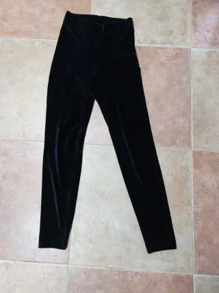 Leggings de terciopelo negros