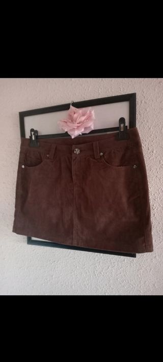Mini falda ante marrón chocolate