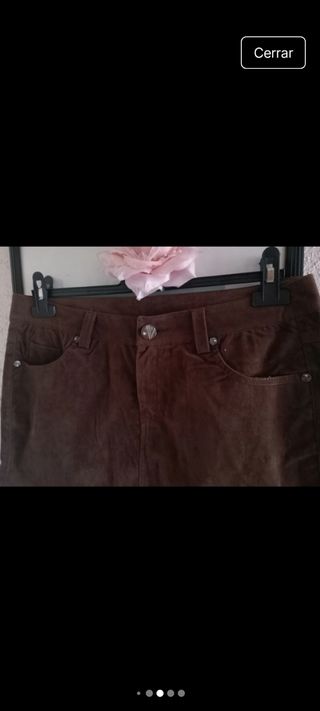 Mini falda ante marrón chocolate