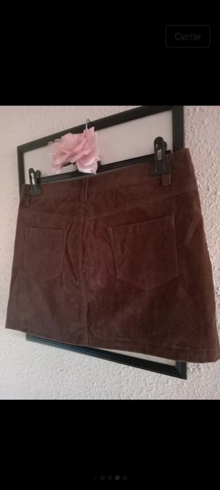 Mini falda ante marrón chocolate