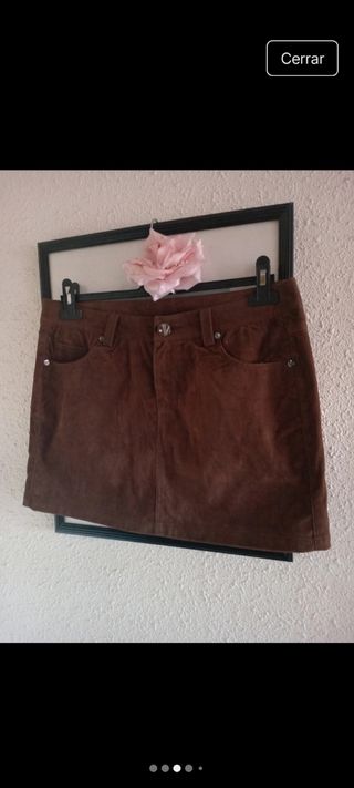 Mini falda ante marrón chocolate