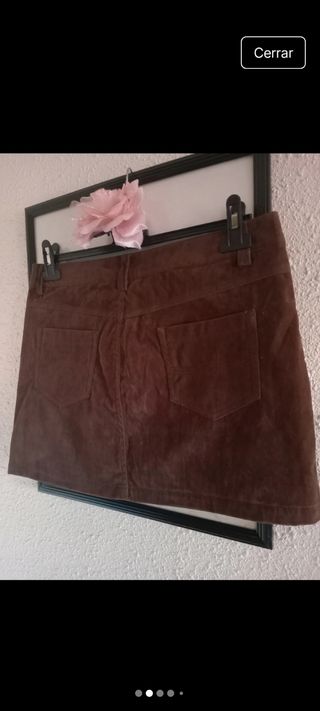 Mini falda ante marrón chocolate