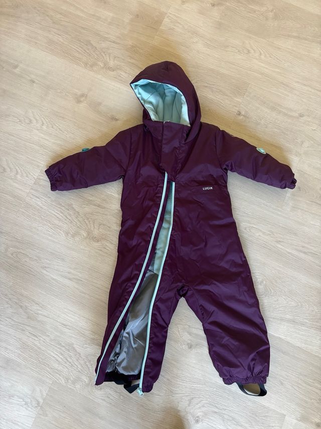 Mono de nieve/esquí morado para bebé