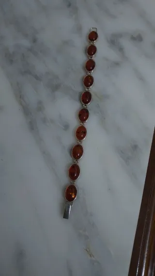 Pulsera Plata 925 con Ámbar Marrón