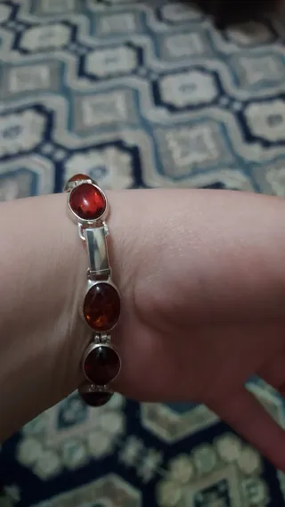 Pulsera Plata 925 con Ámbar Marrón