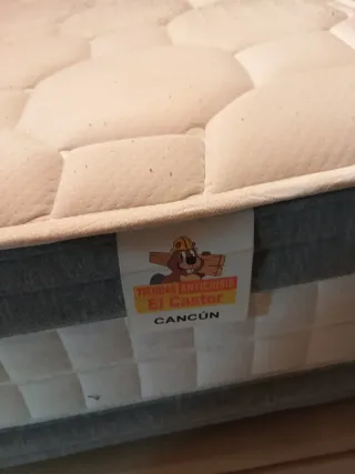 Cama Matrimonio Canapé Madera y Tela