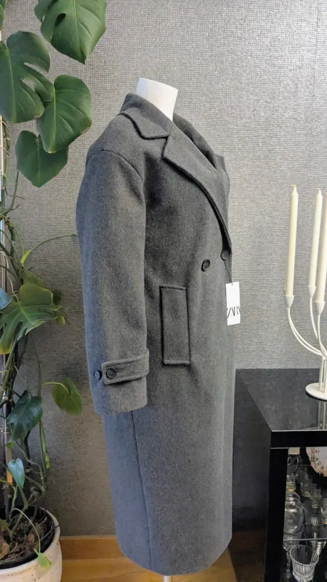 Abrigo cruzado Zara gris