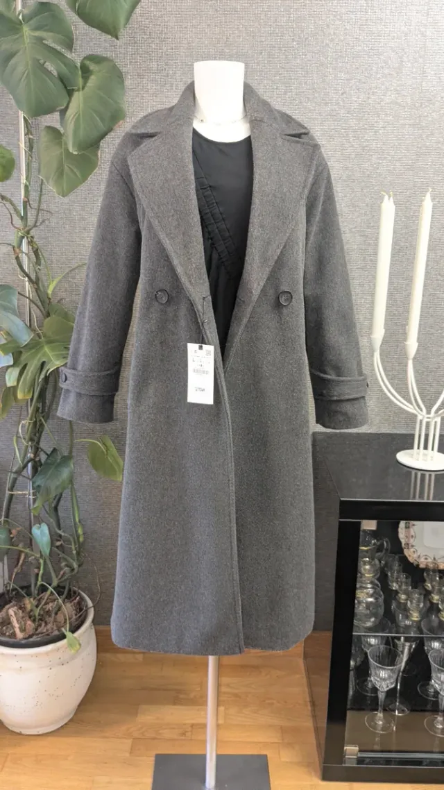 Abrigo cruzado Zara gris