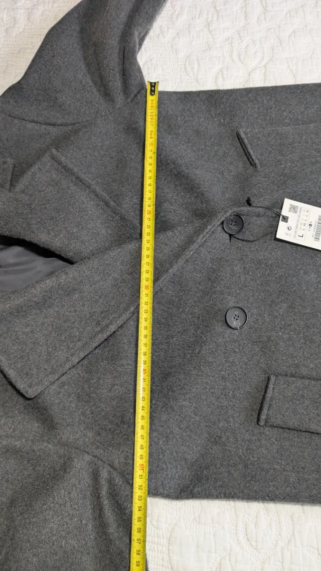 Abrigo cruzado Zara gris