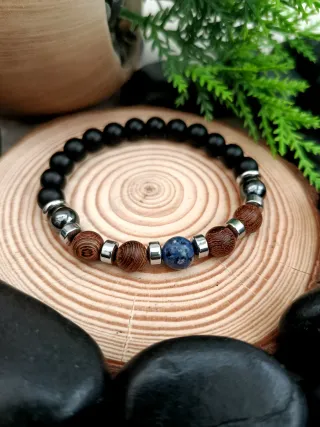 Pulsera elástica piedras naturales