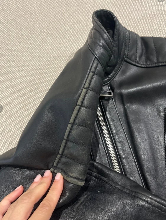 Cazadora Piel Zara Negra