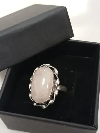 Anel Quartzo Rosa Pedra Natural