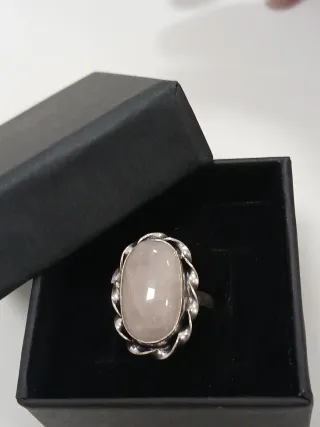 Anel Quartzo Rosa Pedra Natural